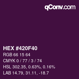 Color code: HEX #420F40 | qconv.com