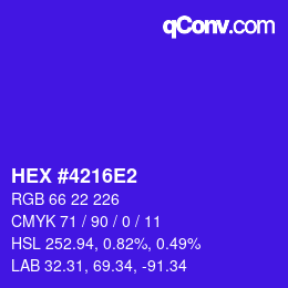 Color code: HEX #4216E2 | qconv.com
