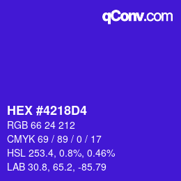颜色代码: HEX #4218D4 | qconv.com