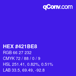 Color code: HEX #421BE8 | qconv.com