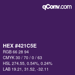 Color code: HEX #421C5E | qconv.com
