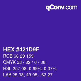 Color code: HEX #421D9F | qconv.com