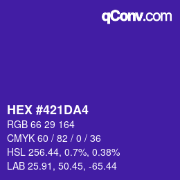 カラーコード: HEX #421DA4 | qconv.com
