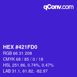 Color code: HEX #421FD0 | qconv.com
