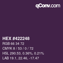 カラーコード: HEX #422248 | qconv.com