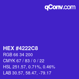 颜色代码: HEX #4222C8 | qconv.com