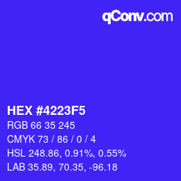 Color code: HEX #4223F5 | qconv.com