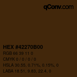 Color code: HEX #42270B00 | qconv.com