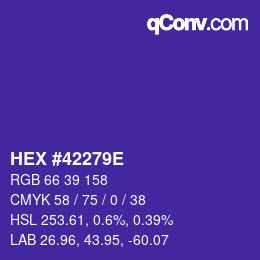 Color code: HEX #42279E | qconv.com
