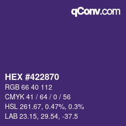 カラーコード: HEX #422870 | qconv.com