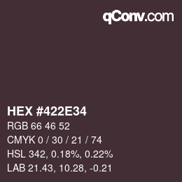 Color code: HEX #422E34 | qconv.com