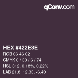 Color code: HEX #422E3E | qconv.com