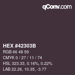 颜色代码: HEX #42303B | qconv.com