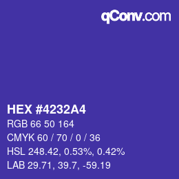 颜色代码: HEX #4232A4 | qconv.com
