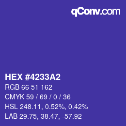 カラーコード: HEX #4233A2 | qconv.com