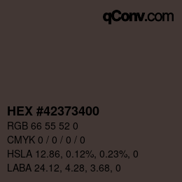 Color code: HEX #42373400 | qconv.com
