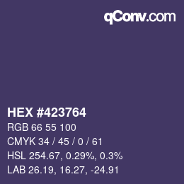 Color code: HEX #423764 | qconv.com