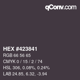 Color code: HEX #423841 | qconv.com