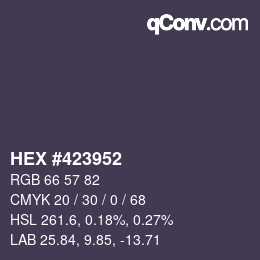 Color code: HEX #423952 | qconv.com