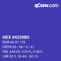 Color code: HEX #4239B0 | qconv.com