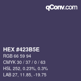 Farbcode: HEX #423B5E | qconv.com