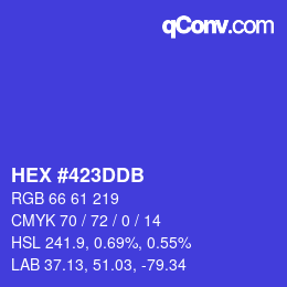 Color code: HEX #423DDB | qconv.com