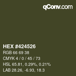 Farbcode: HEX #424526 | qconv.com