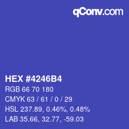 颜色代码: HEX #4246B4 | qconv.com
