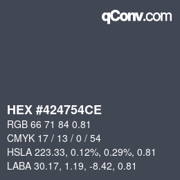 Farbcode: HEX #424754CE | qconv.com