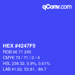 カラーコード: HEX #4247F5 | qconv.com