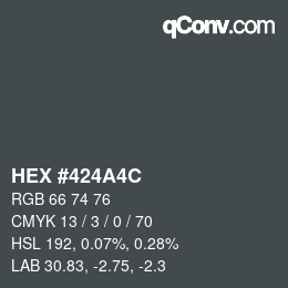 Código de color: HEX #424A4C | qconv.com