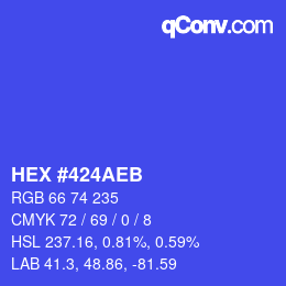 颜色代码: HEX #424AEB | qconv.com