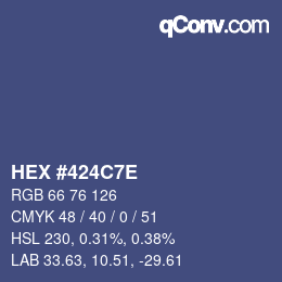 Color code: HEX #424C7E | qconv.com