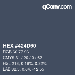 カラーコード: HEX #424D60 | qconv.com