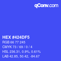 Color code: HEX #424DF5 | qconv.com