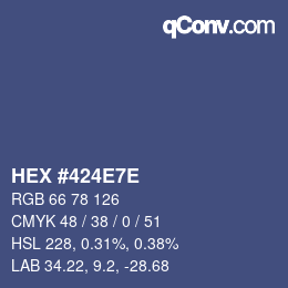 Color code: HEX #424E7E | qconv.com