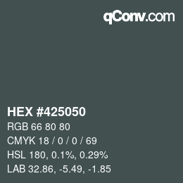 カラーコード: HEX #425050 | qconv.com