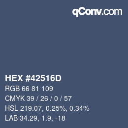 颜色代码: HEX #42516D | qconv.com