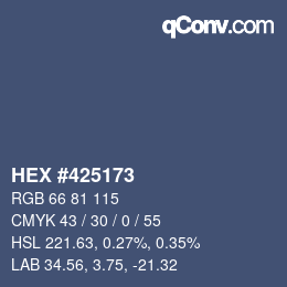 颜色代码: HEX #425173 | qconv.com