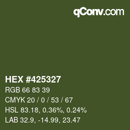 颜色代码: HEX #425327 | qconv.com