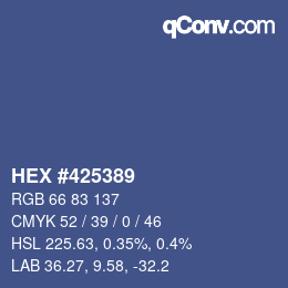 Farbcode: HEX #425389 | qconv.com