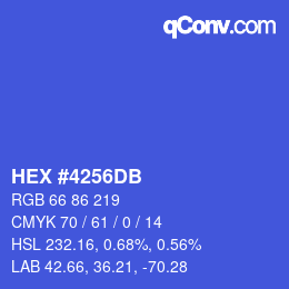 Color code: HEX #4256DB | qconv.com