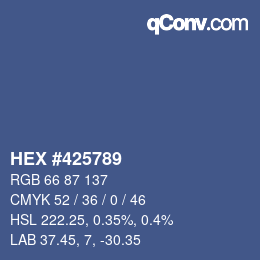カラーコード: HEX #425789 | qconv.com