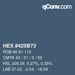 Color code: HEX #425B73 | qconv.com