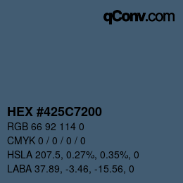 Color code: HEX #425C7200 | qconv.com