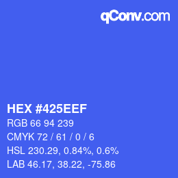 Color code: HEX #425EEF | qconv.com