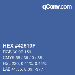 颜色代码: HEX #42619F | qconv.com