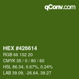 颜色代码: HEX #426614 | qconv.com