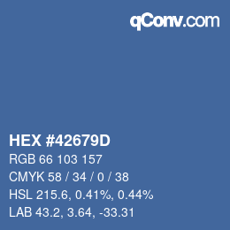 Color code: HEX #42679D | qconv.com
