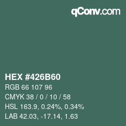 颜色代码: HEX #426B60 | qconv.com